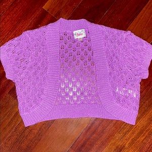 Purple Cropped Cardigan